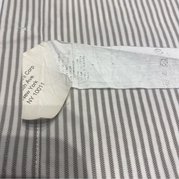 Armani Collezioni Men’s Dress Shirt 16.5 L Grey White Stripe - Picture 8 of 10